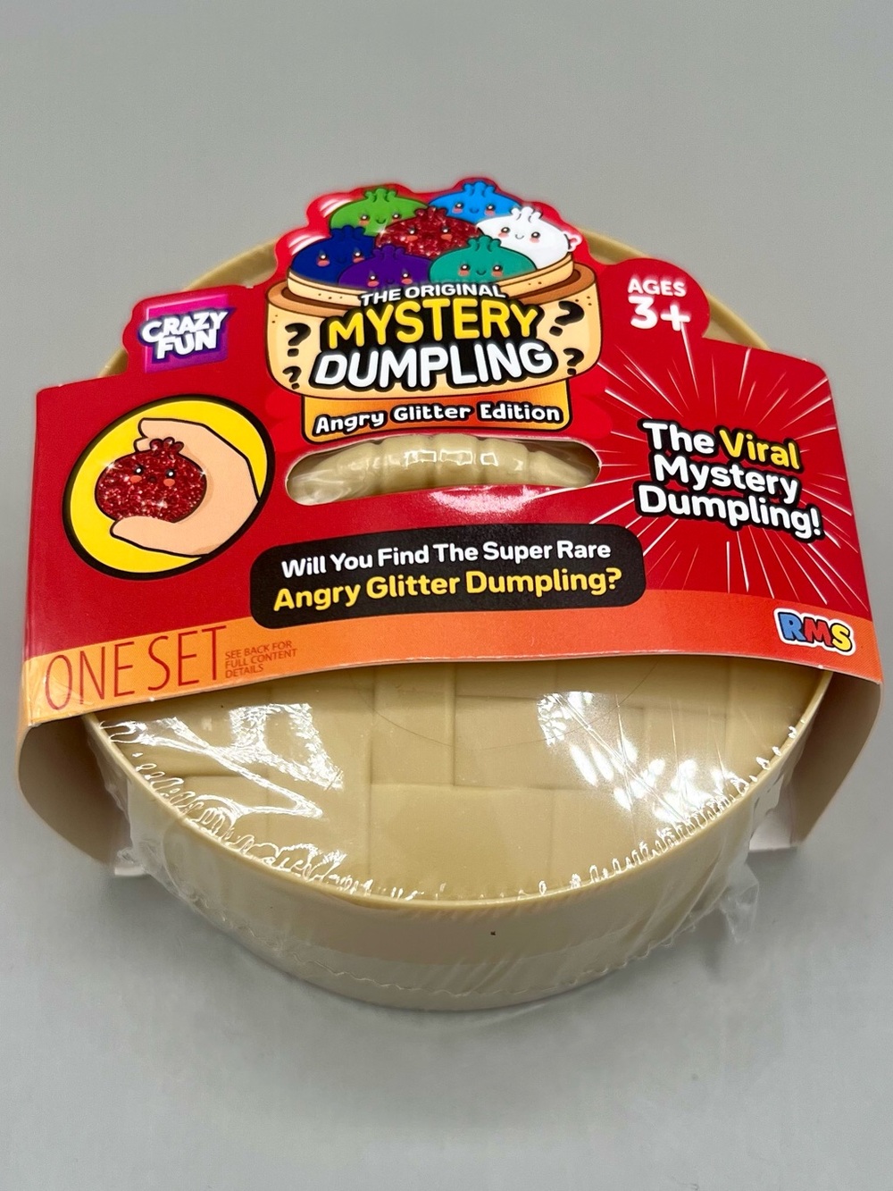 RMS Crazy Fun Original Mystery ANGRY GLITTER Dumpling Edition Squishy 4” ~ NEW 😡